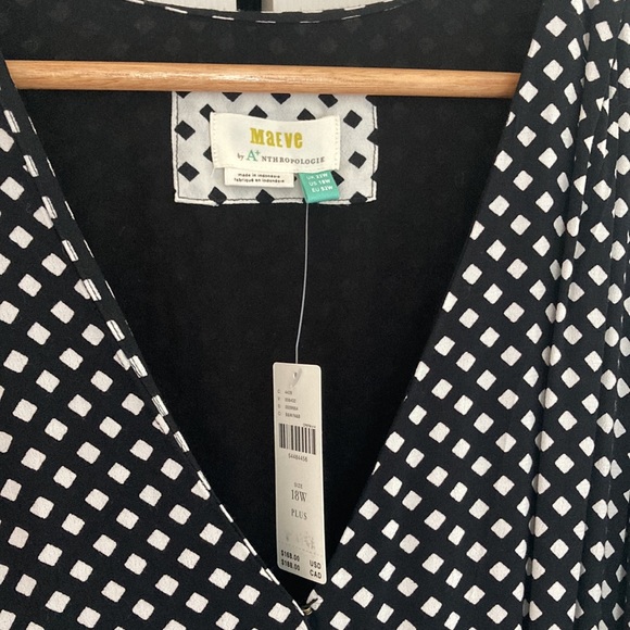 Maeve Anthropologie Breanna Polka Dot Wrap Dress NWT - Picture 9 of 11